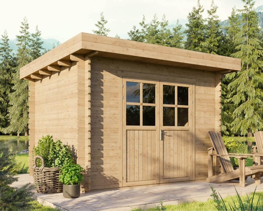 Tuinhuisje Houten schuur Blokhut 3x2,5m 28mm