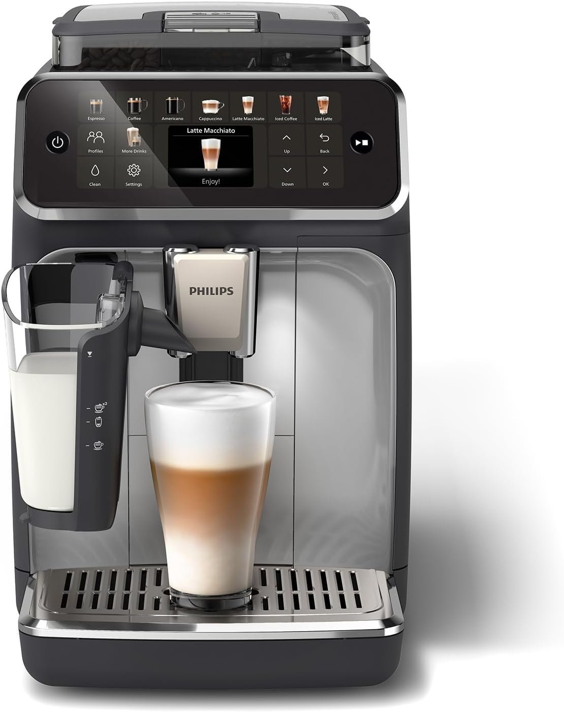 Philips Machine à expresso entièrement automatique 5500 Series–20 boissons chaudes et glacées, Carafe LatteGo facile à nettoyer, SilentBrew 40% Plus