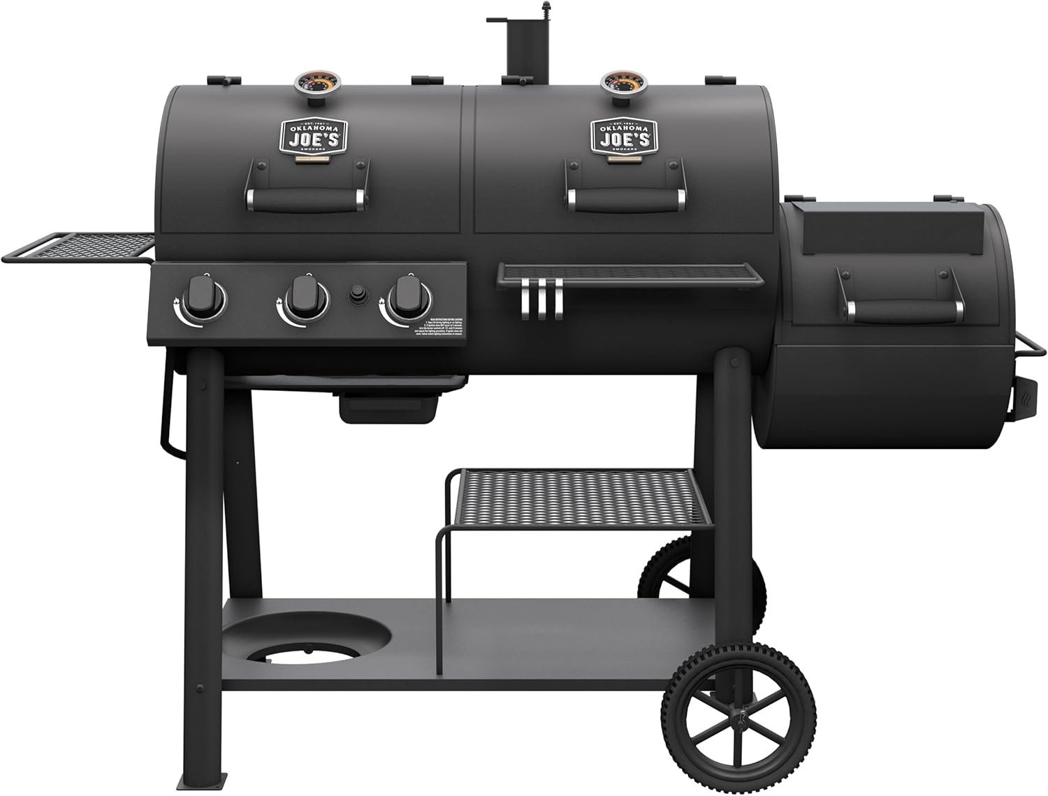 OKLAHOMA JOE'S Canyon Deluxe Charcoal and Propane Gas Combination Smoker and Grill,