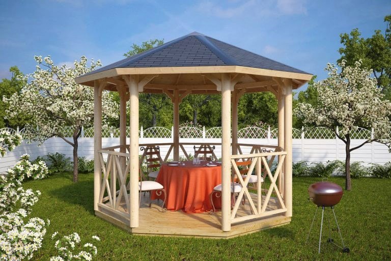 Gazebo bois en kit « Lotte L » 9m² | 21mm