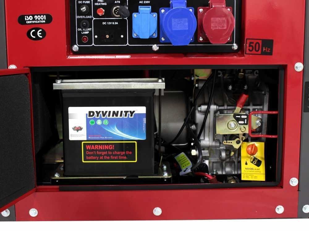 GeoTech Pro DGP8500SE-3 – Geluidarme generator met wielen en AVR 6 kW – Continu 5,5 kW Full-Power + eenfasige ATS – Bild 2