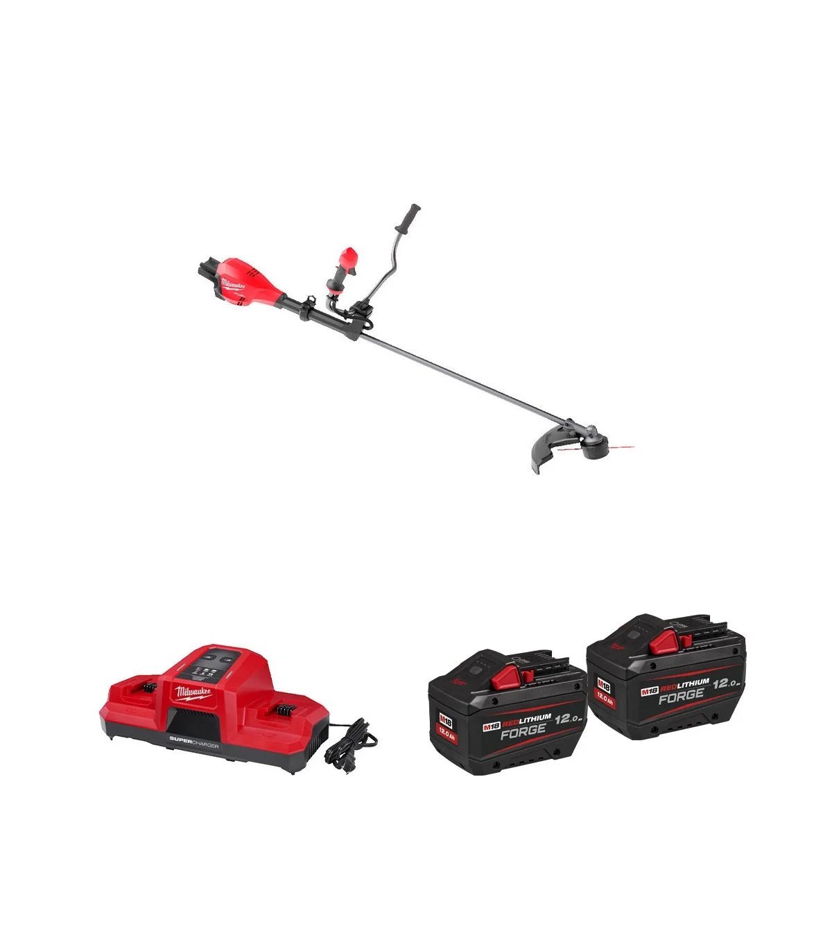 MILWAUKEE - Débroussailleuse 18V M18 F2BCU-0 + 2 batteries Forge 18V 12 Ah + 1 Chargeur M18 DBSC - 4933480860